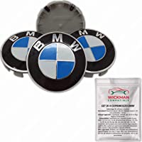 Los mejores  - Juego de 4 tapacubos compatibles con BMW- color azul y blanco- clásico- 68 mm de diámetro.